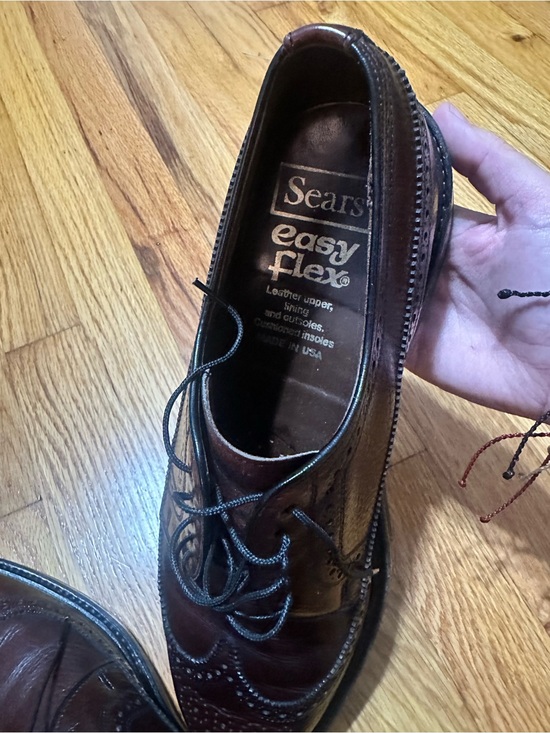 Vintage sears Men\'s Brown Wingtip Dress Shoes - Classic Leather size 9 1/2 main image 6
